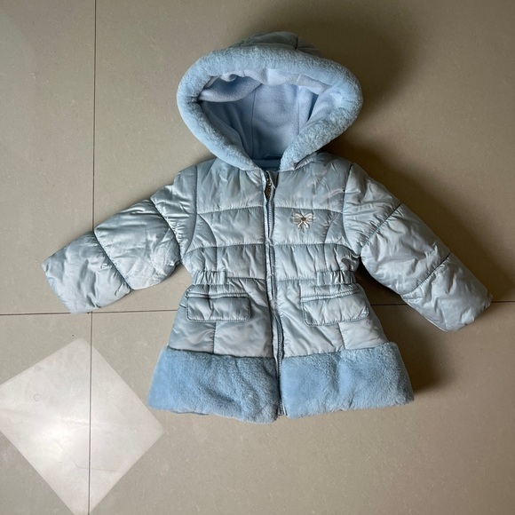 London Fog Soft Blue Hooded Jacket - Picture 1 of 8
